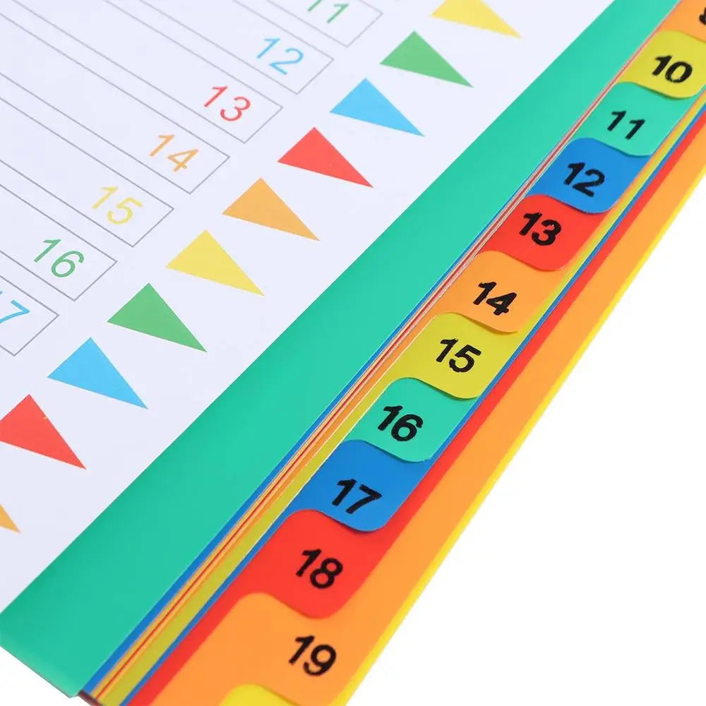 DivideIt PP Index Separator Pages – A4 Coloured Binder Dividers 5 to 31 Pages