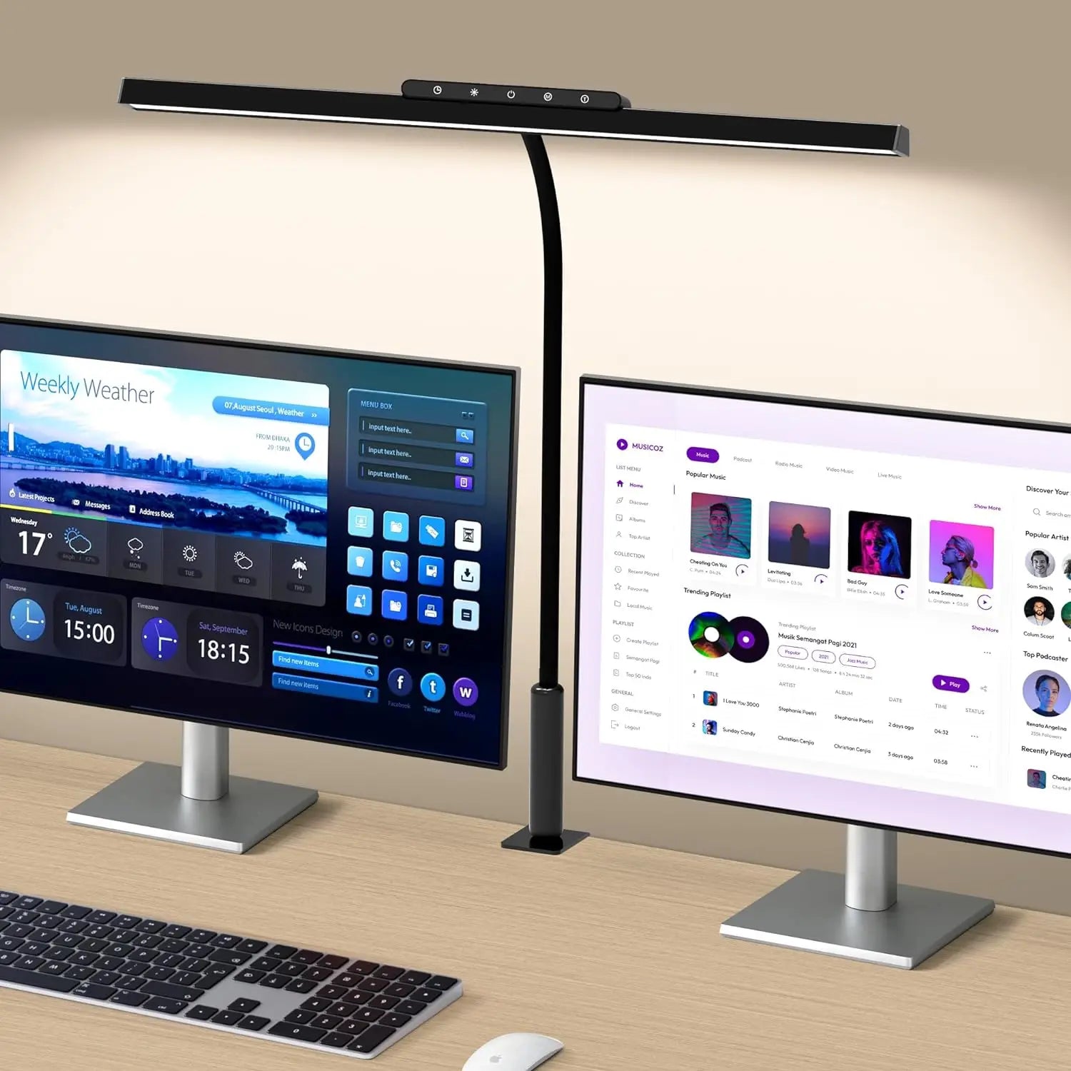 ClampLight Pro LED Desk Lamp – 3-Color Stepless Dimming, Memory Function & Clamp Mount
