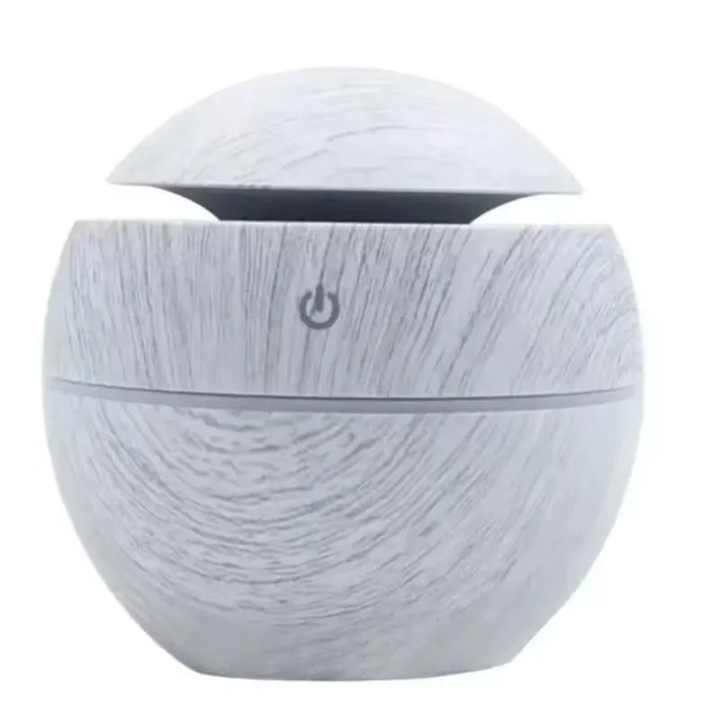 GrainMist USB Ultrasonic Cool Mist Aroma Diffuser – Wood Grain Essential Oil Humidifier & Air Purifier