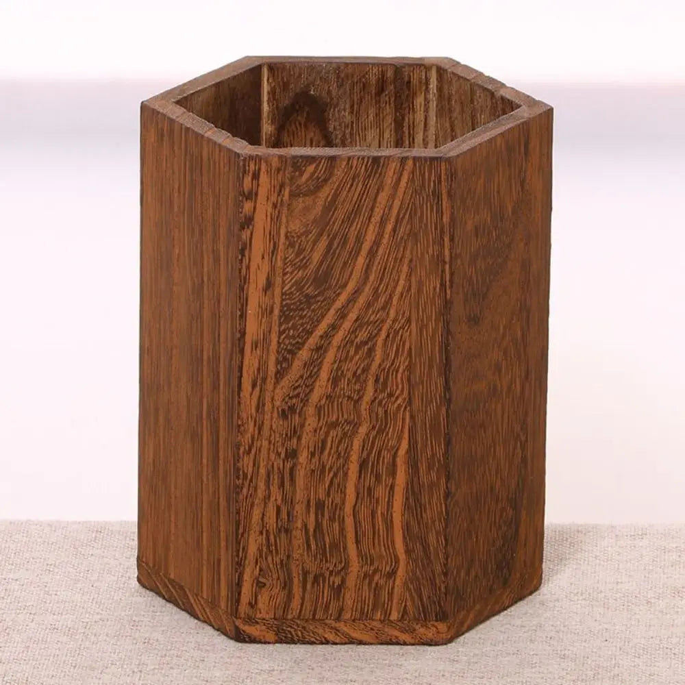 Desktop Storage Wooden Pen Holders INS Style Large Capacity Pen Holder Box Multifunctional Wooden Pencil Organizer
