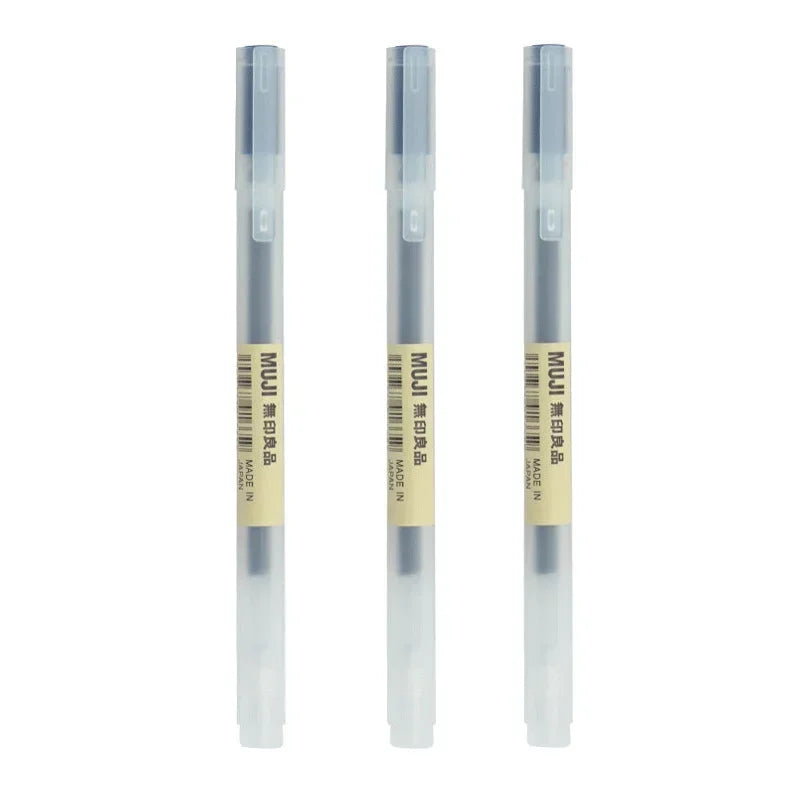 MUJI-Style Gel Pen Set – 3-Pack, 0.38mm / 0.5mm Fine Tip Japanese Stationery