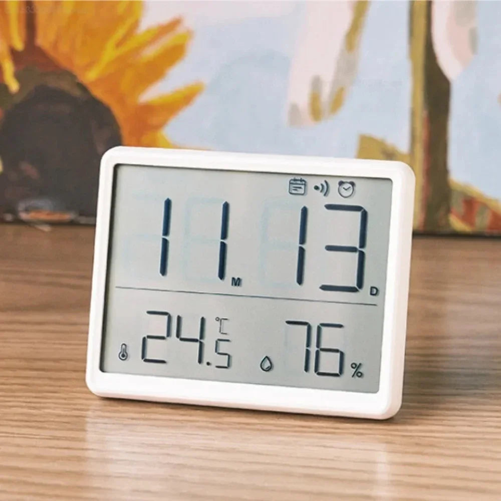 MIJIA 3.7 Inch Large LCD Digital Wall Clock Humidity Thermometer Calendars Display Magnetic Mounted Alarm Clock Household Tool
