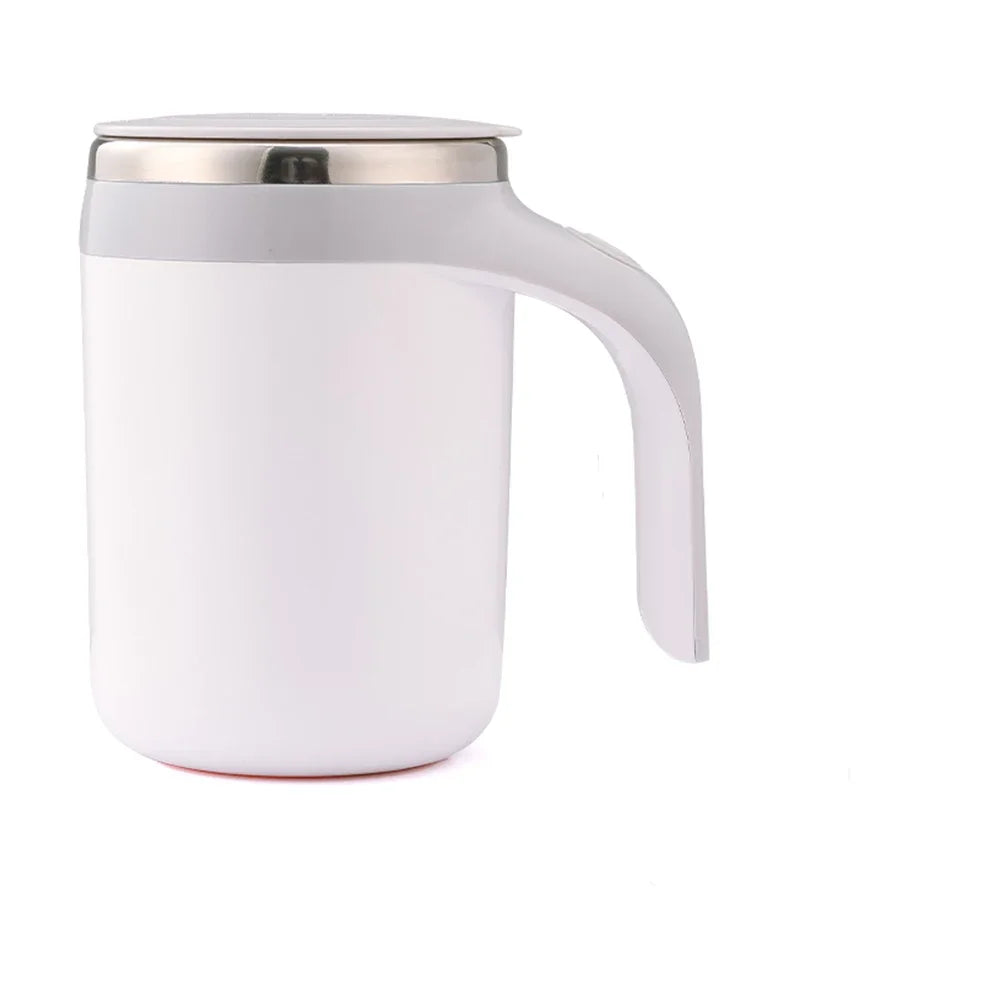 SpinSip Self-Stirring Magnetic Stainless Steel Mug – Auto Mixing Coffee Cup