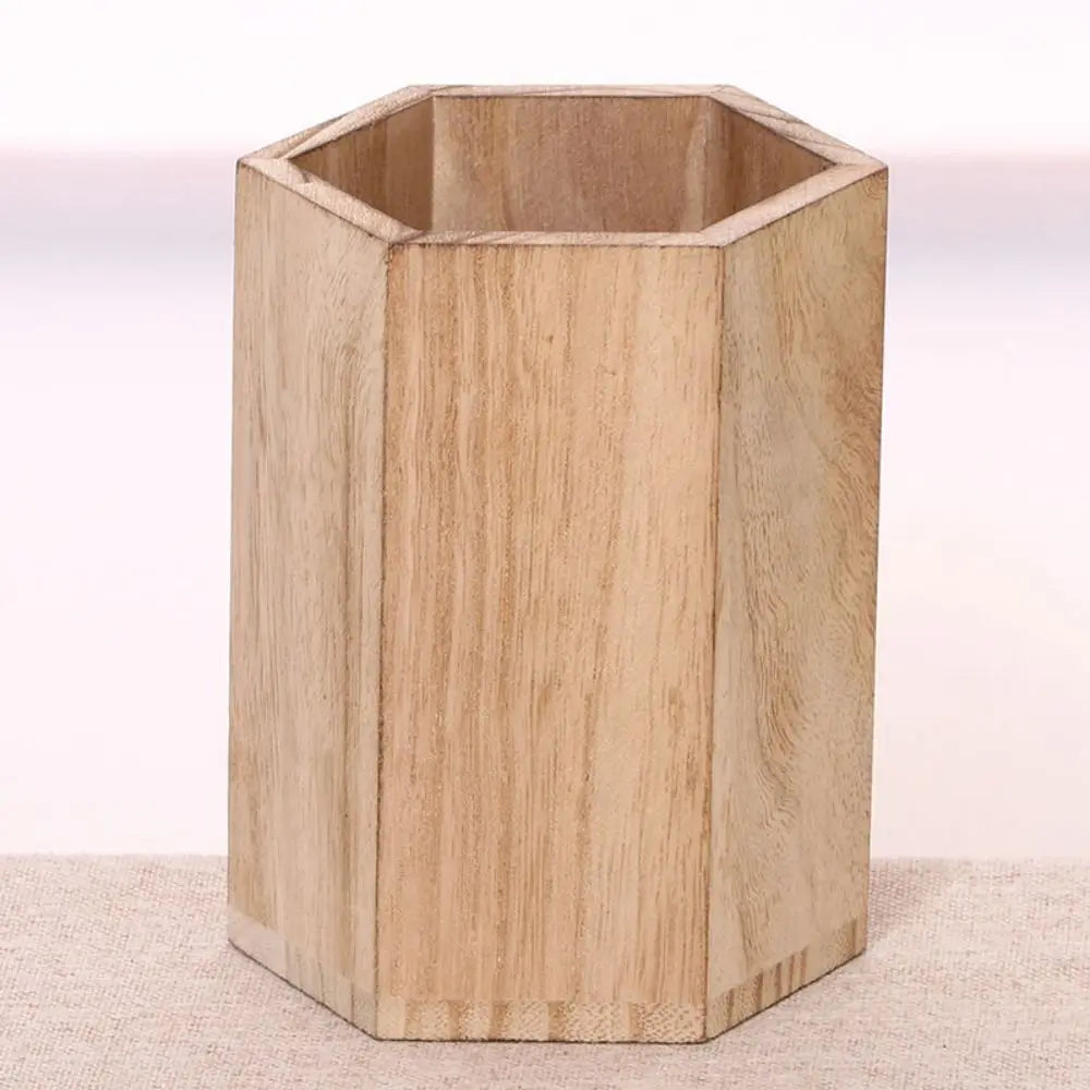 Desktop Storage Wooden Pen Holders INS Style Large Capacity Pen Holder Box Multifunctional Wooden Pencil Organizer