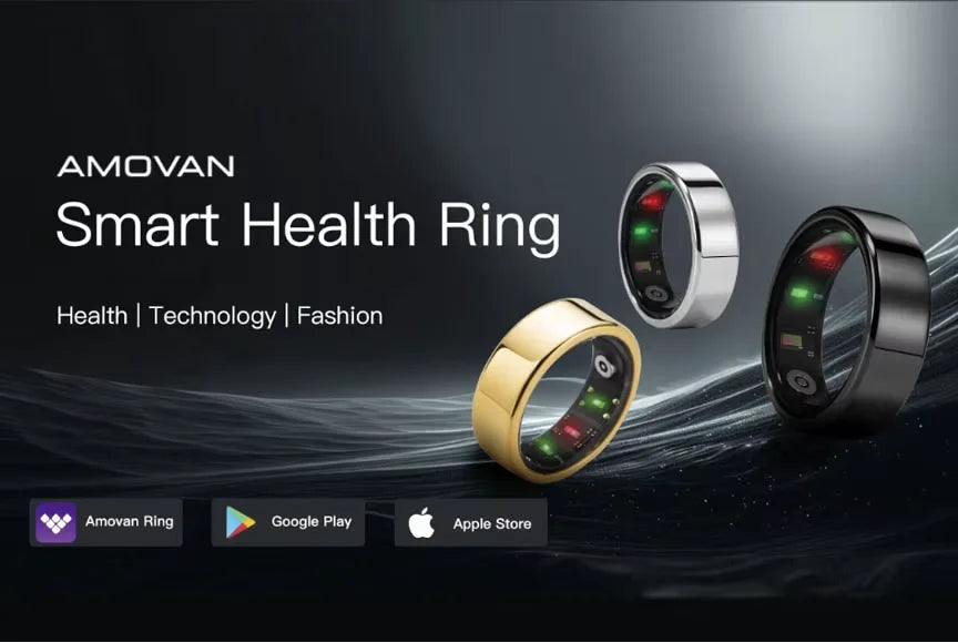 Amovan Nova Smart Ring – GPS, Heart Rate, Blood Oxygen & Sleep Monitor