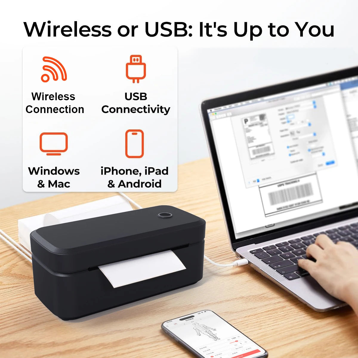 Marklife X4 Portable Bluetooth Thermal Label Printer – Auto-Detect 4x6 Shipping Printer for Small Business