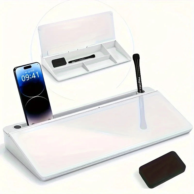 ClearDesk Glass Whiteboard Organizer