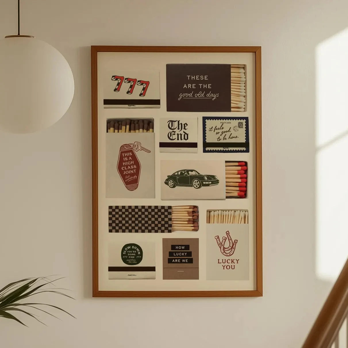 Vintage Matchbox Poster Nostalgic Wall Art Painting High Quality Canvas Print for Men's Den Home Bar and Office