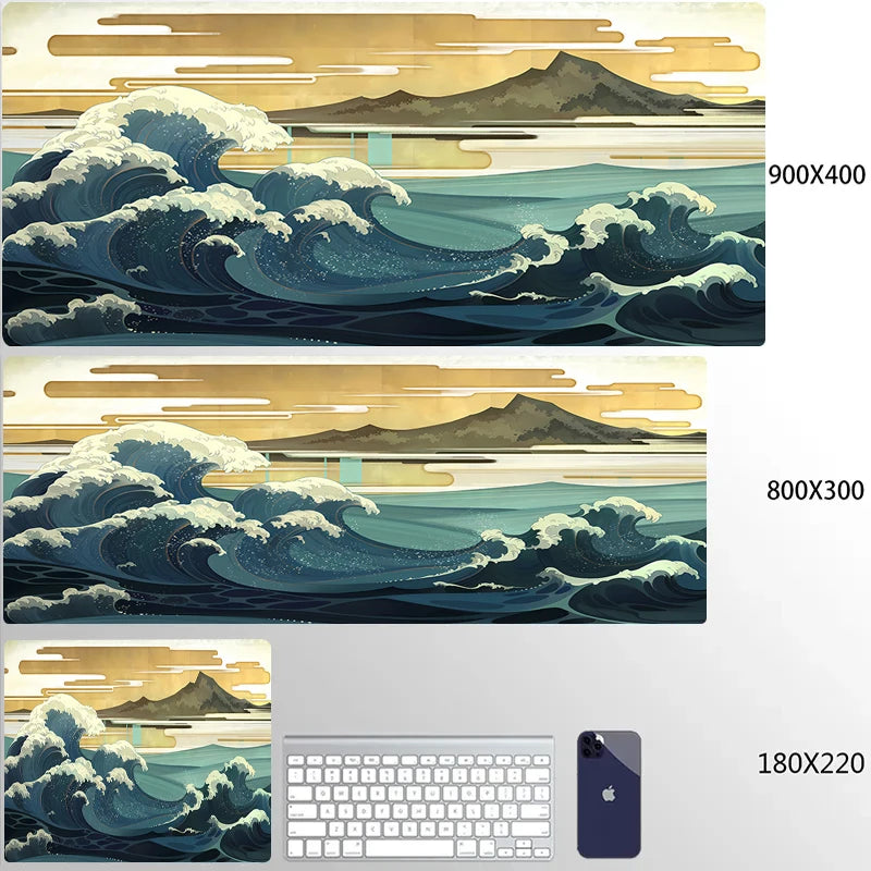 Great Wave XL Gaming Desk Mat – Personalized Art Mouse Pad (XXL HD Mouse Mat)