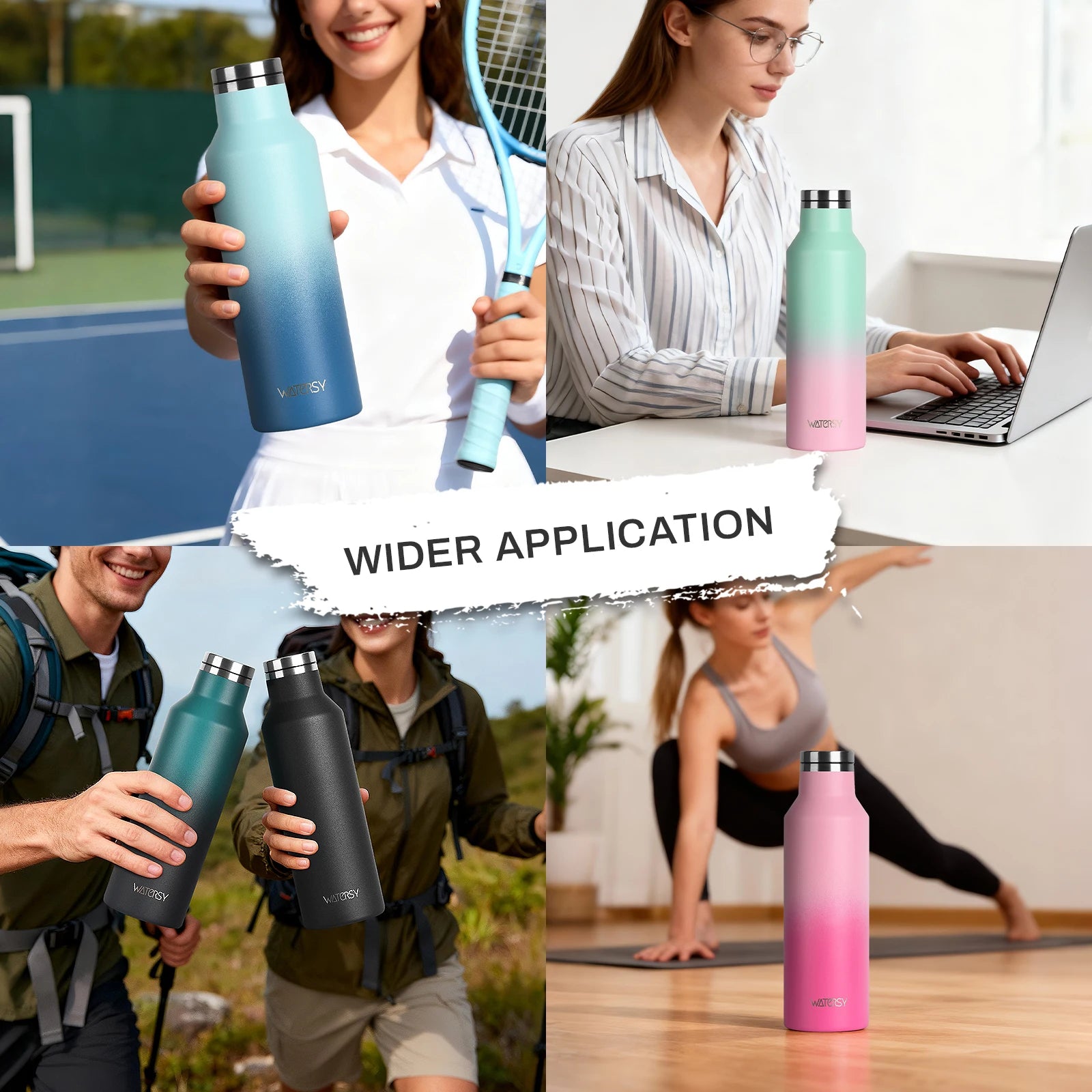 WATERSY Stainless Steel Thermal Cup – 350ml / 500ml, Vacuum Flask for Coffee & Sport