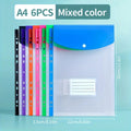6/12pcs A4 Expanding File Folders with Push-Button 11-Ring Binder Pockets - PP Plastic Document Organizer with Locking Mechanism