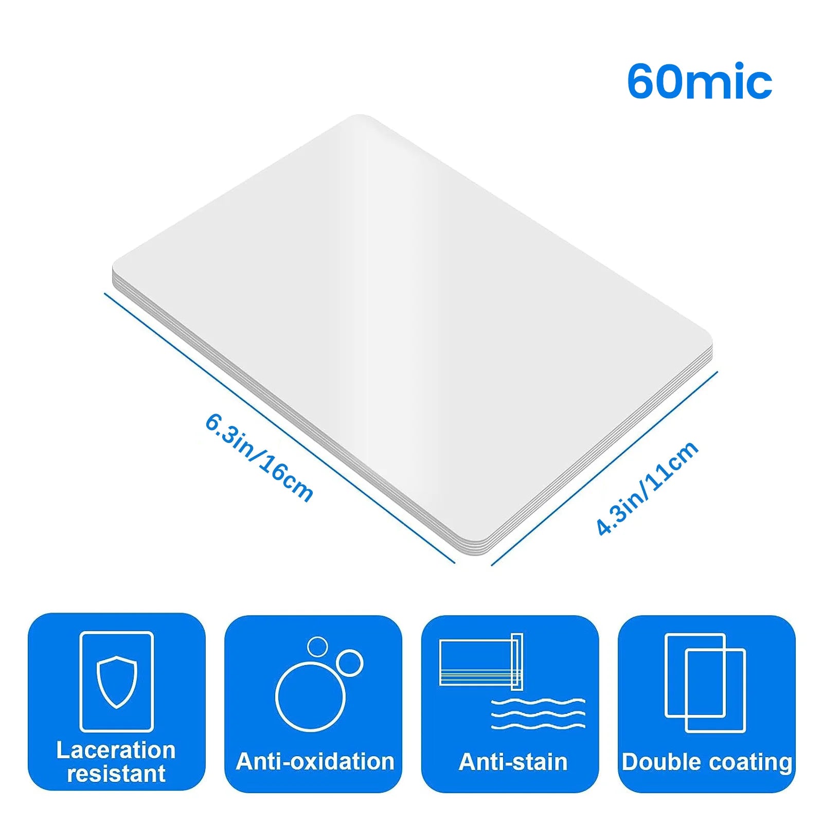 100-Pack Thermal Laminating Sheets (A4 / 3R–5R) – 60 Mic Clear Round-Corner Pouches | Crystal Clear Document Protection Film for All Laminator Machines