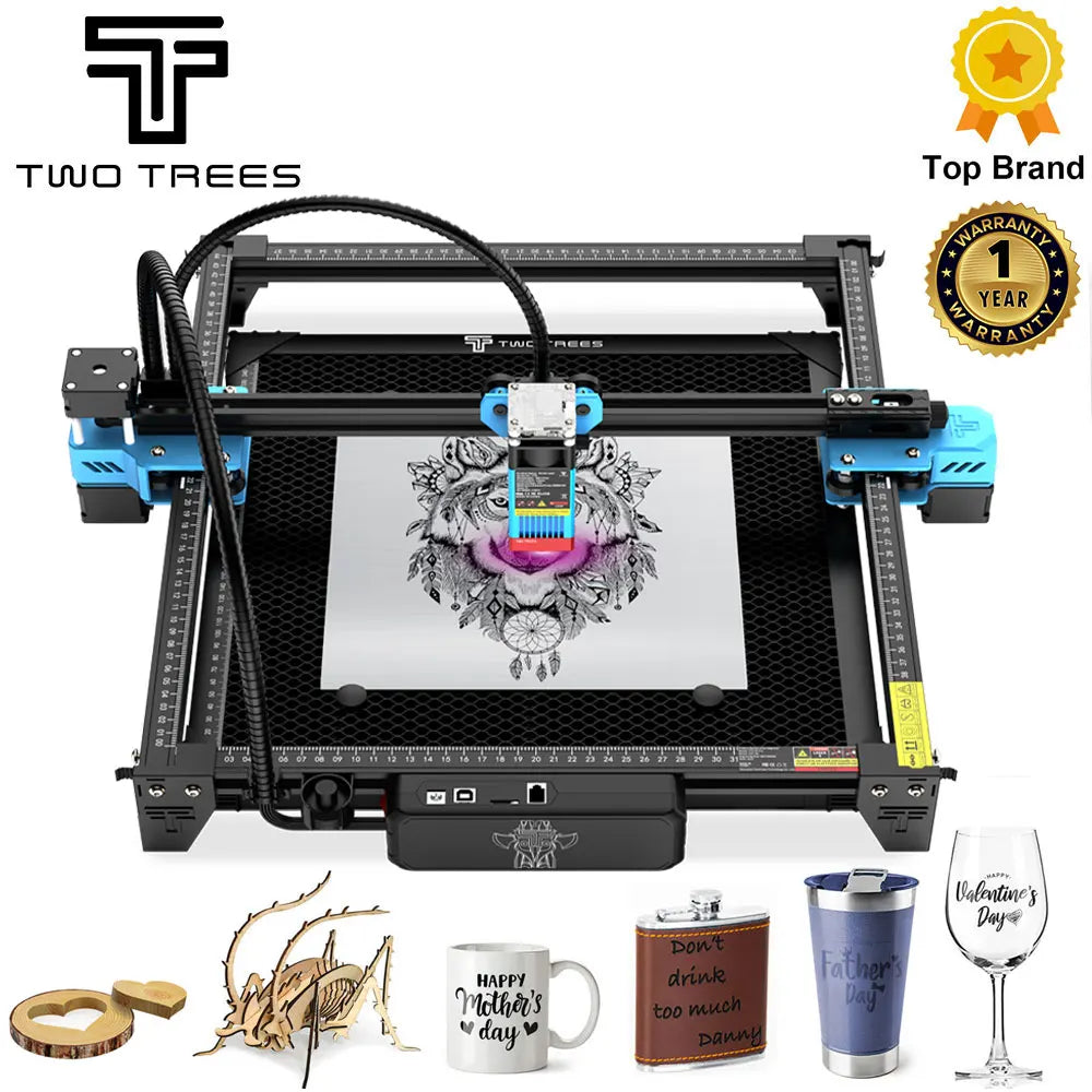TwoTrees TTS-55 Pro 80W Laser Engraver – WiFi, Offline Control & 445nm Blue Light CNC
