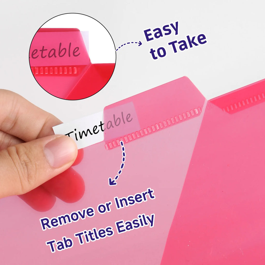 PocketDivide 10-Pack A4 Binder Dividers with Pockets & Tabs – 5 Colour Set