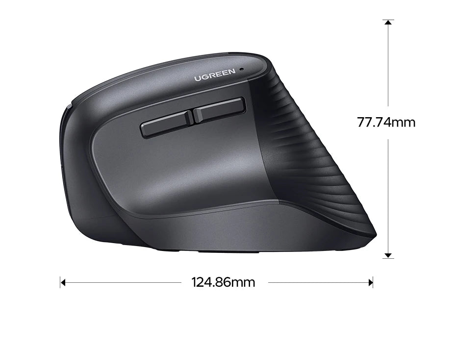 UGREEN Bluetooth 2.4G Vertical Wireless Mouse  Ergonomic 4000DPI 6 Mute Buttons for MacBook Tablet Laptops