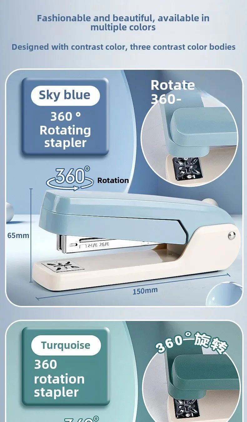 SpinStaple 360° Rotatable Stapler with Built-In Staple Remover