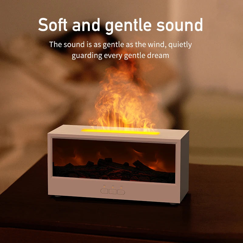 VISSKO Creative Fireplace Air Humidifier – Waterless Aroma Diffuser with LED & Remote Control