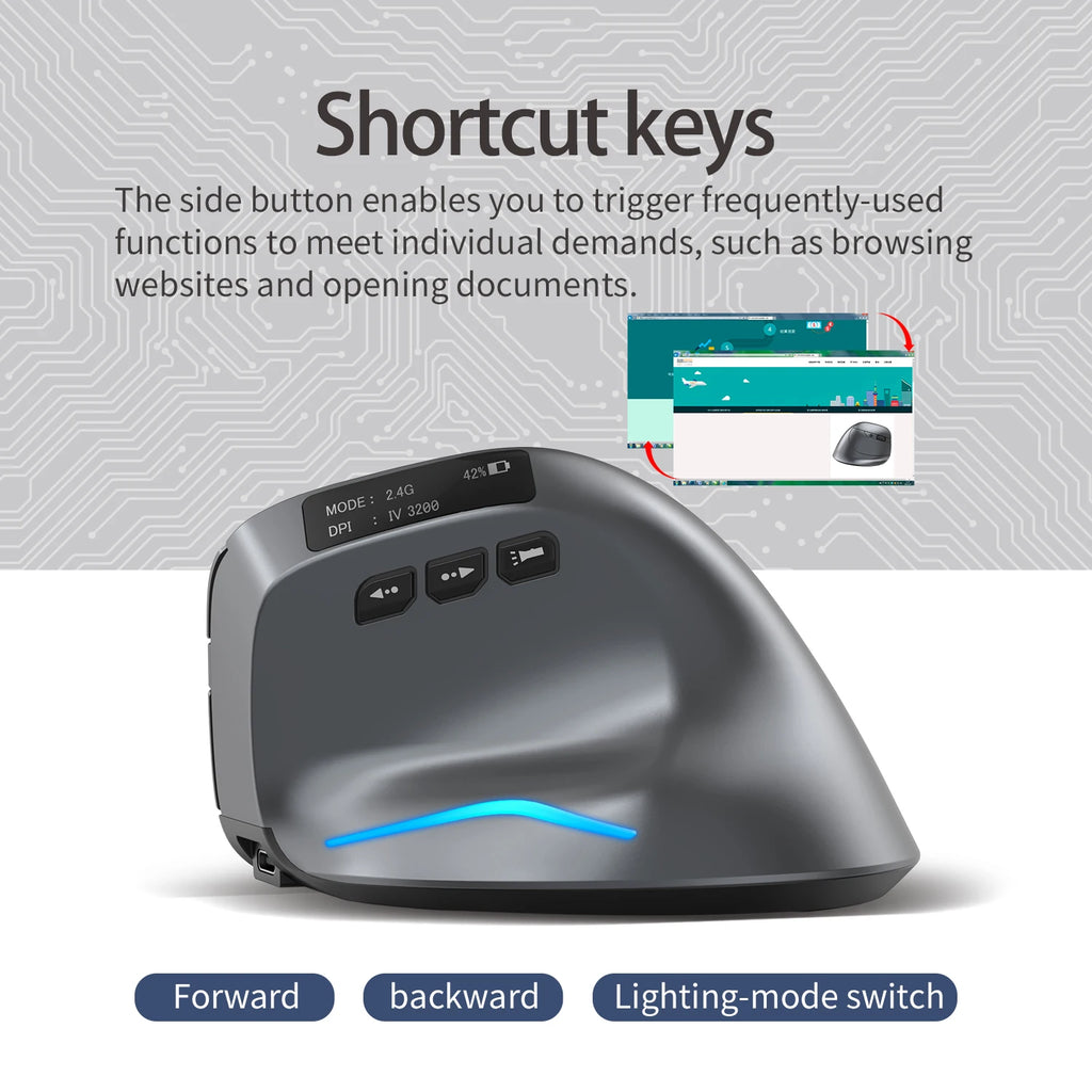 Lefon Trackball Mouse – Bluetooth Ergonomic 2.4G Wireless Rechargeable for PC & Office