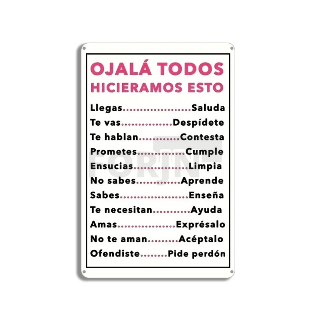 Spanish Inspirational Quote Poster,Spain Wall Art Metal Sign,Black and White Minimalist Painting,Gift for Home Room Office Decor