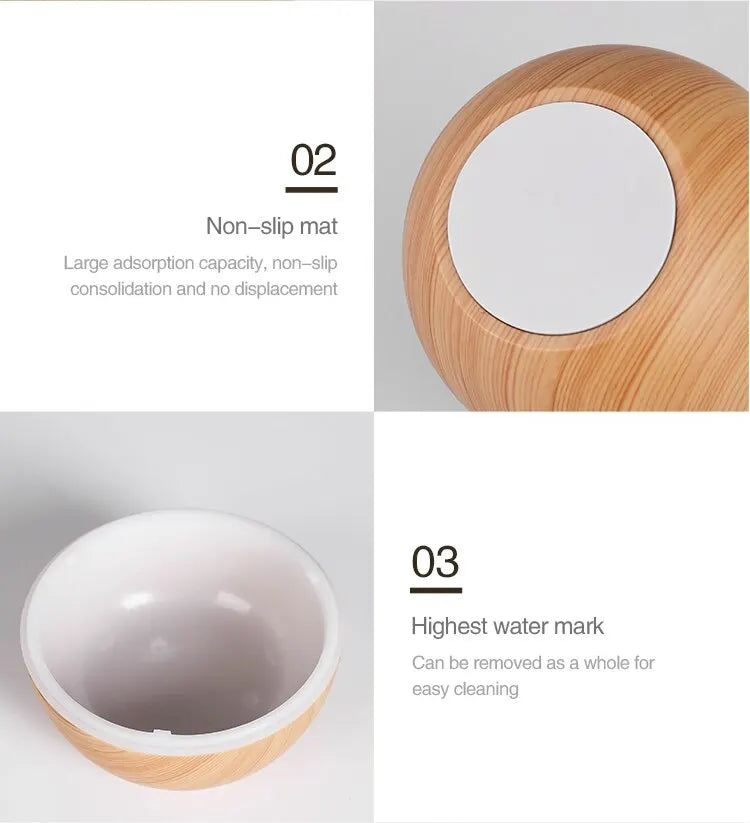 GrainMist USB Ultrasonic Cool Mist Aroma Diffuser – Wood Grain Essential Oil Humidifier & Air Purifier