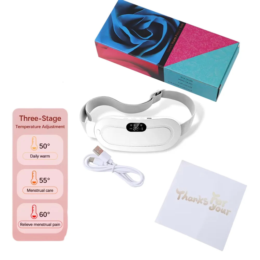 HeatWrap Electric Heating Pad – Menstrual Cramp Massager Belt with Vibration