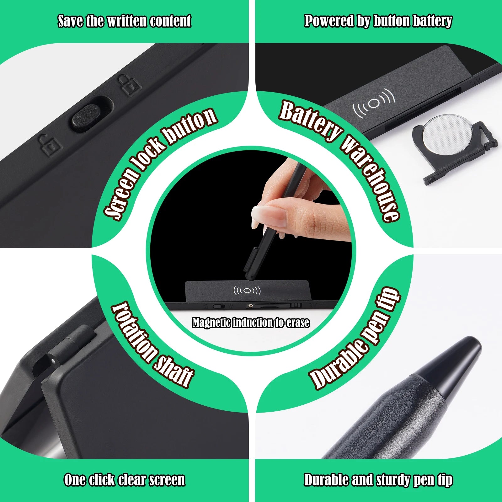FoldWrite 14.3" Folding LCD Writing Tablet – Split Screen, Erasable