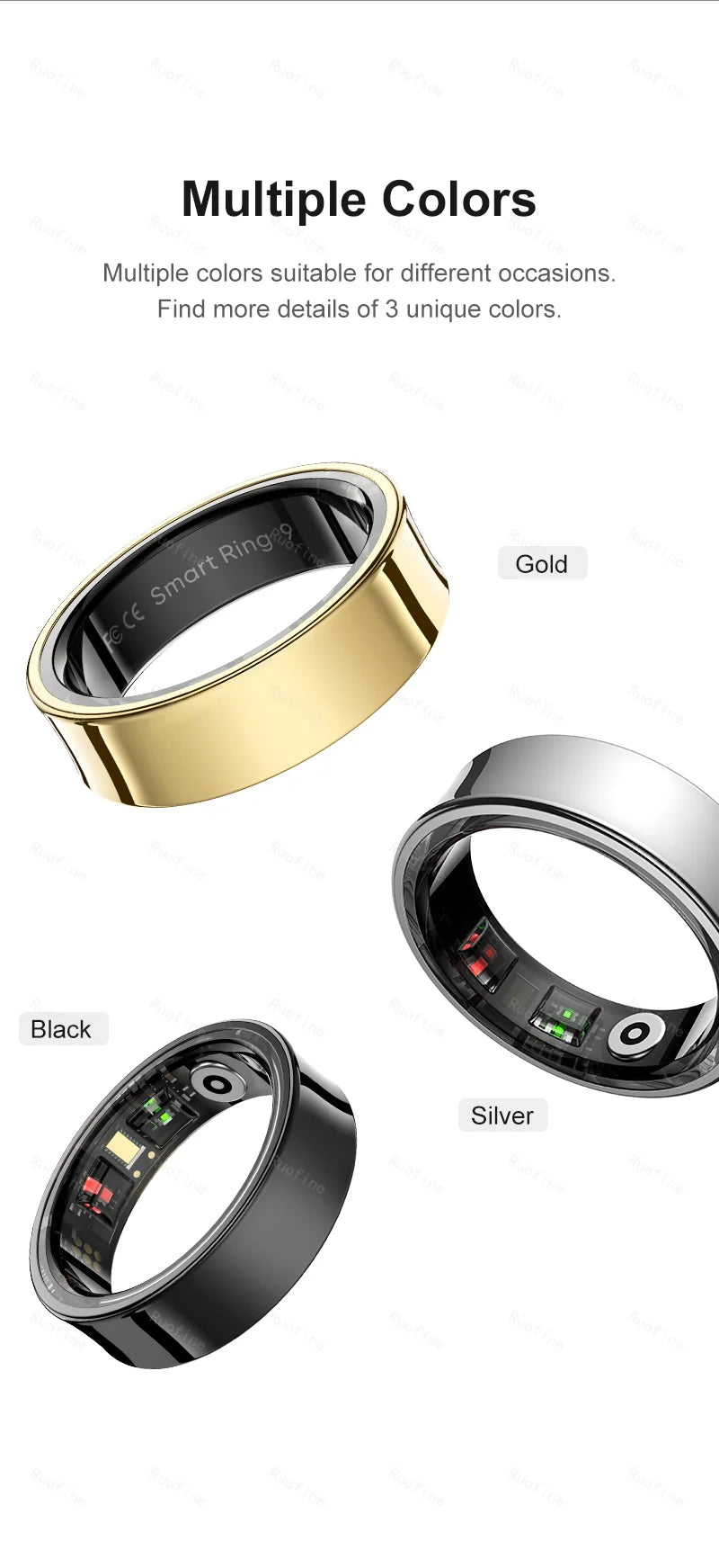 R09 Smart Ring – Health Monitor, Step Tracker & Remote Control for Android & iOS