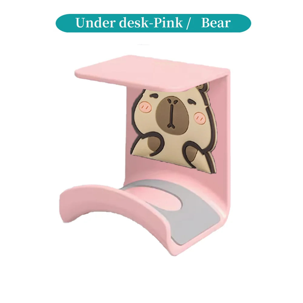 Universal No-Drill Headphone Stand – Under-Desk & Wall-Mount Headset Hanger, Adhesive Plastic Holder for Gaming Headphones, Earbuds & Audio Gear