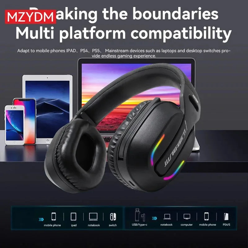 Wireless gaming headphones: 2.4G/ wired/ foldable Bluetooth headphones