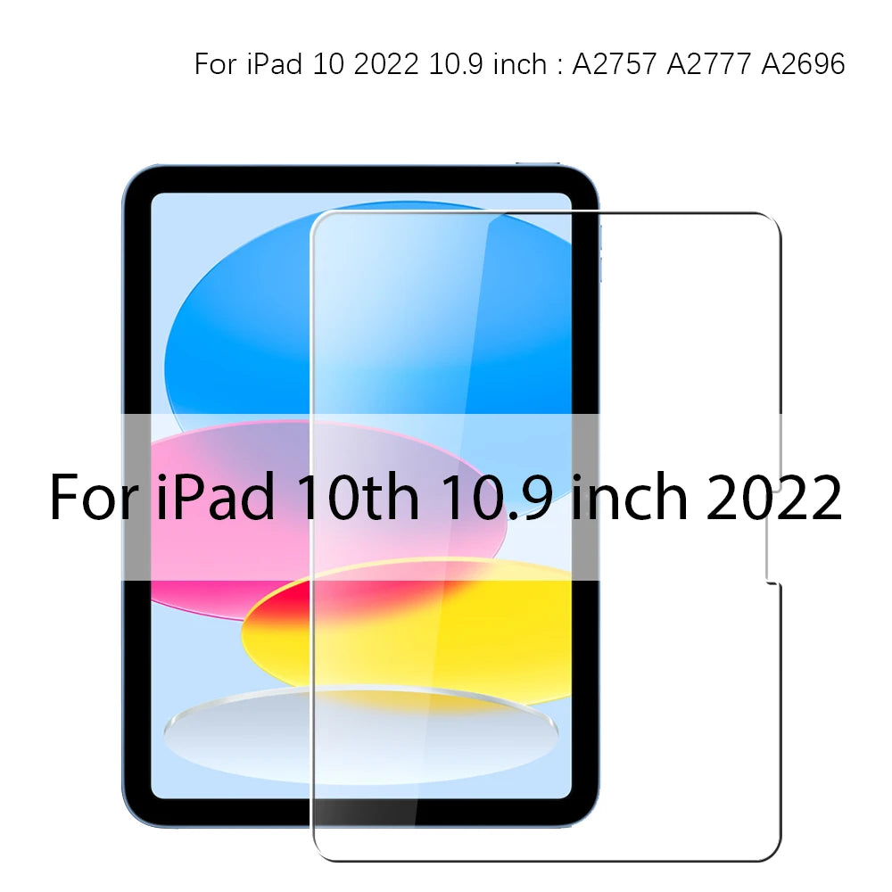 For iPad A16 Pro 13 M5 M4 12.9 10 9 9th 10th Generation Tempered Glass Screen Protector For Ipad Air 11 M2 M3 5 4 Mini 6 7 Film