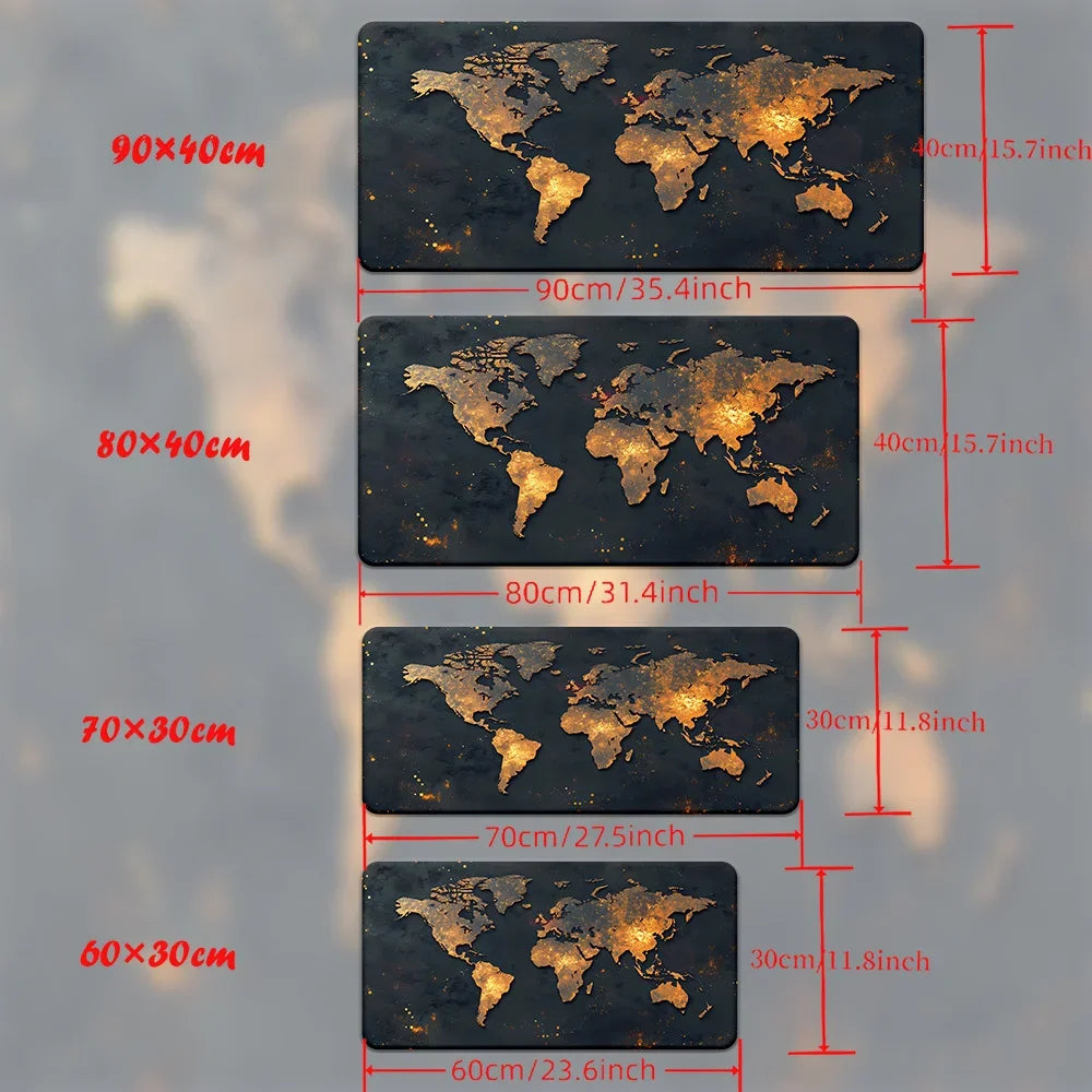 World Explorer XL Gaming Desk Mat – 900x400 Anti-Slip Mouse Pad for PC & Laptop