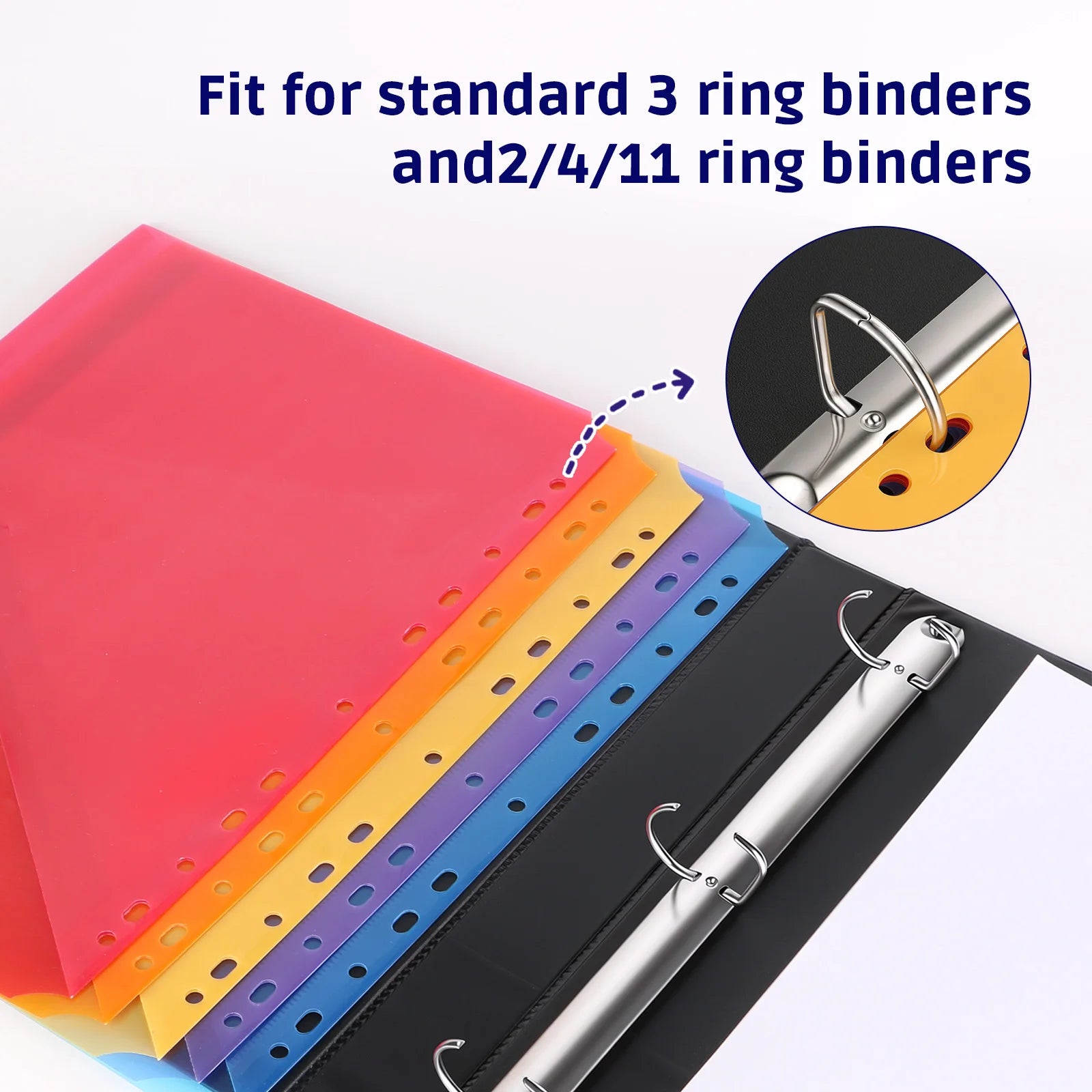PocketDivide 10-Pack A4 Binder Dividers with Pockets & Tabs – 5 Colour Set