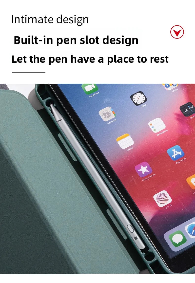 iPad Protective Case – Full-Cover Anti-Drop Silicone Shell with Pen Slot (9.7" & 11")