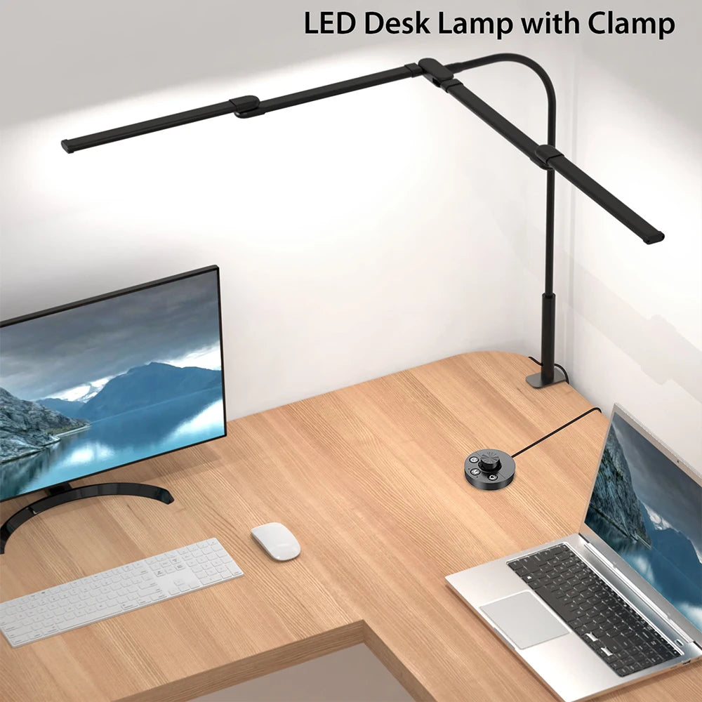 LED Architect Desk Lamp with Clamp – Adjustable Swing Arm Task Light | Eye-Care Dimmable Study & Office Lamp for Home Workstation