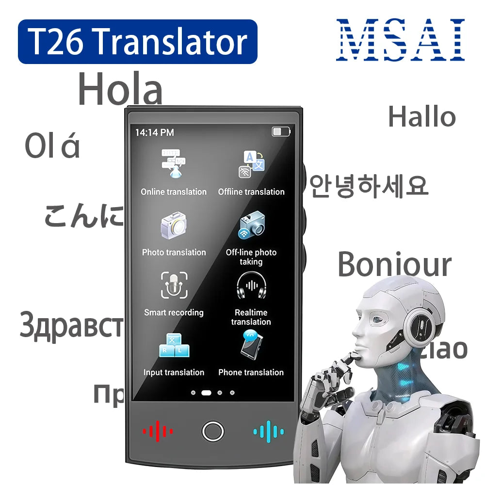 TravelTalk T26 AI Translator – 160 Languages, ChatGPT, Real-Time Business Translation