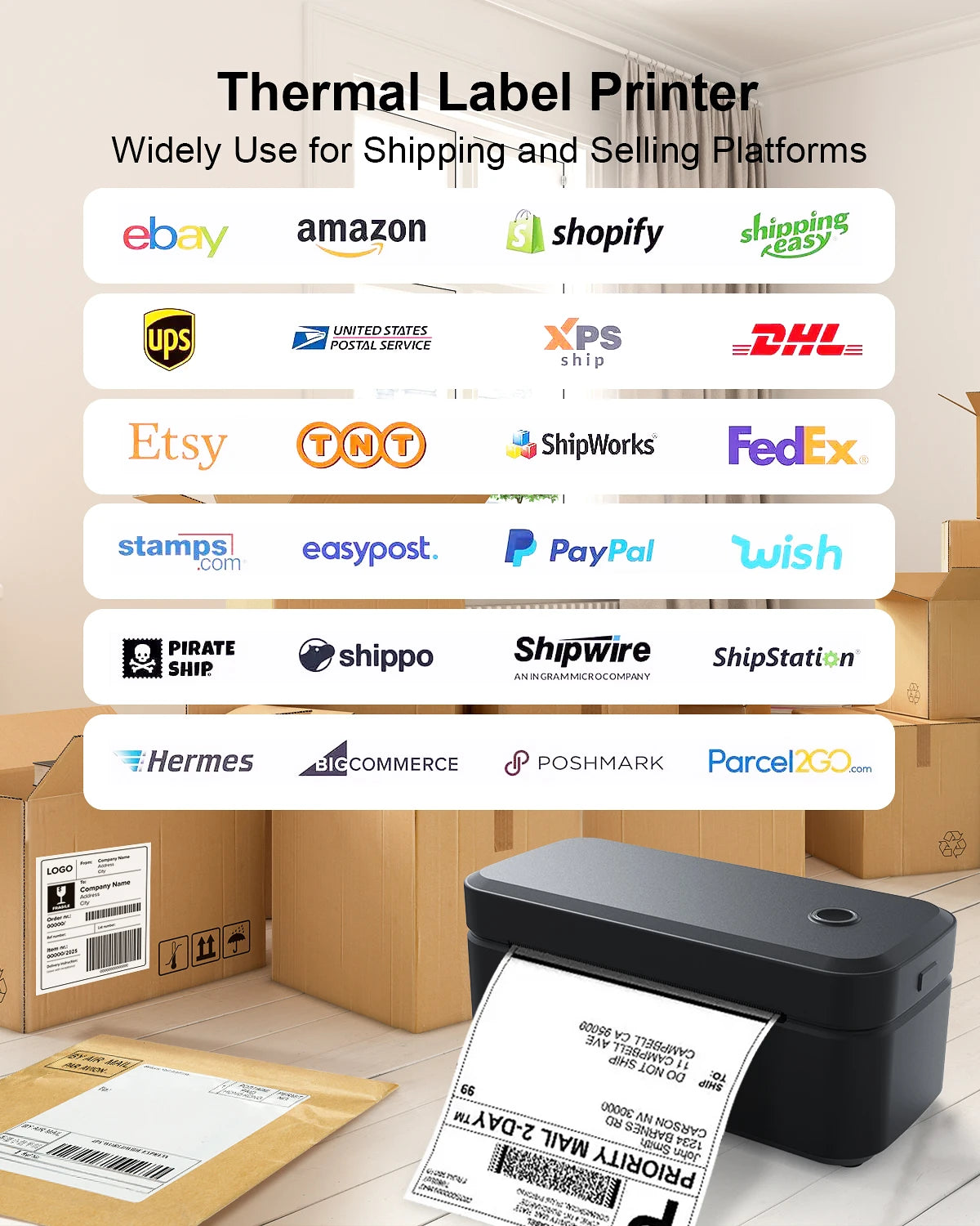 Marklife X4 Portable Bluetooth Thermal Label Printer – Auto-Detect 4x6 Shipping Printer for Small Business