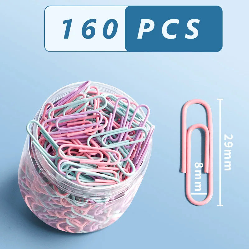 ColorClip 160-Pack Stainless Steel Paper Clips