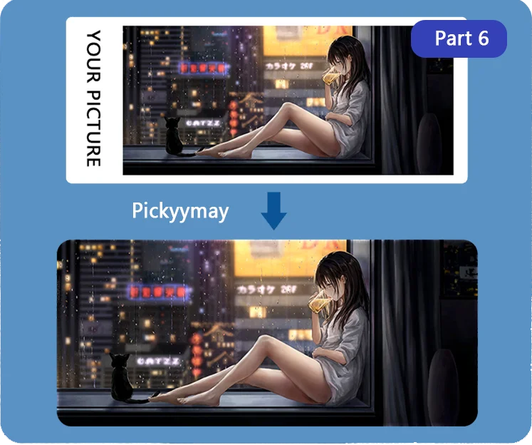 Kawaii Garden XL Desk Mat – Cute Plants & Cat Gaming Mouse Pad (900×400mm)
