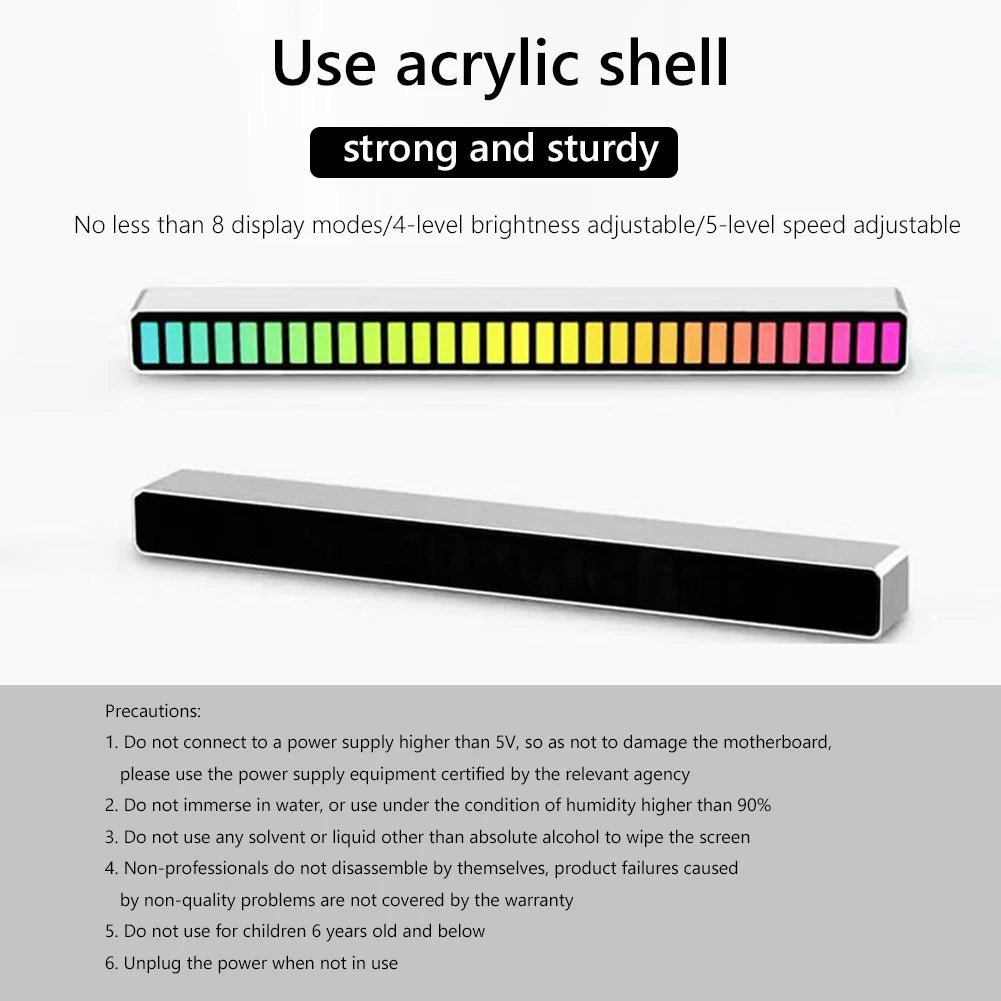 BeatSync RGB Sound Reactive LED Light – Voice Controlled Music Rhythm Lamp for Gaming, Desk & Home