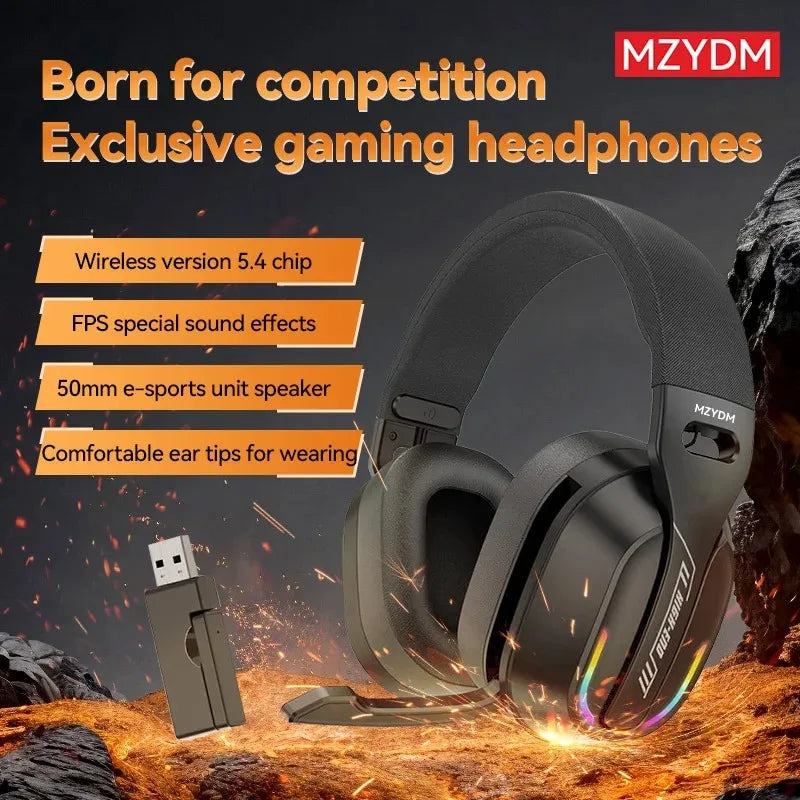 Wireless gaming headphones: 2.4G/ wired/ foldable Bluetooth headphones