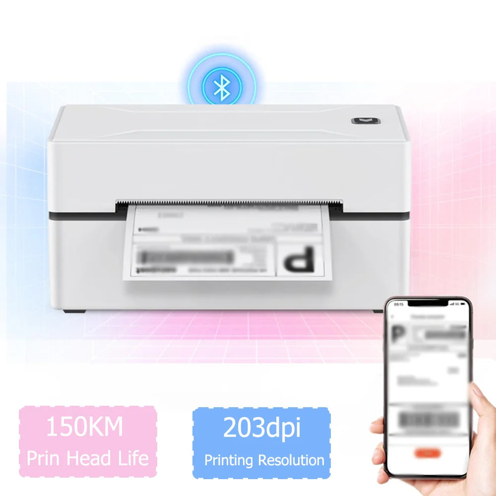 Marklife D100 Mini Bluetooth Label Printer – 4x6 Wireless Thermal Shipping Printer for Small Business