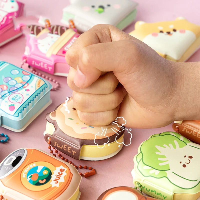4pcs/box Stress Relief Bean Memo Pads - Mini Squeeze Fun Notepad, Pocket Memo Book, Cute Journal Stationery Set