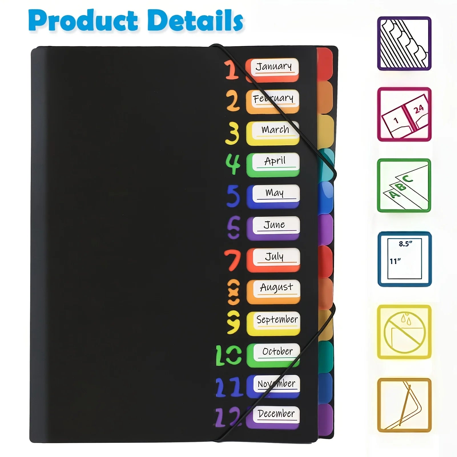 MonthlyFile A4 Colour-Coded Folder with Monthly Dividers – Document Organiser