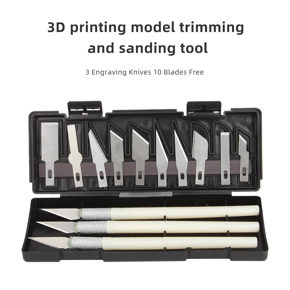 3D Printer Tool Kit – Diagonal Pliers, Deburring Cutter, Tweezers & Scraper Set