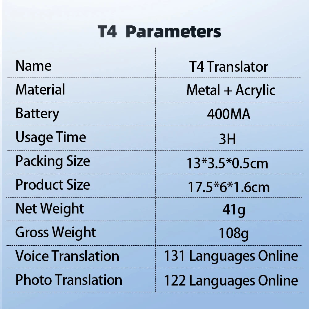 MSAI T4 Smart Voice Translator – 131 Languages, Photo Translation & Bluetooth