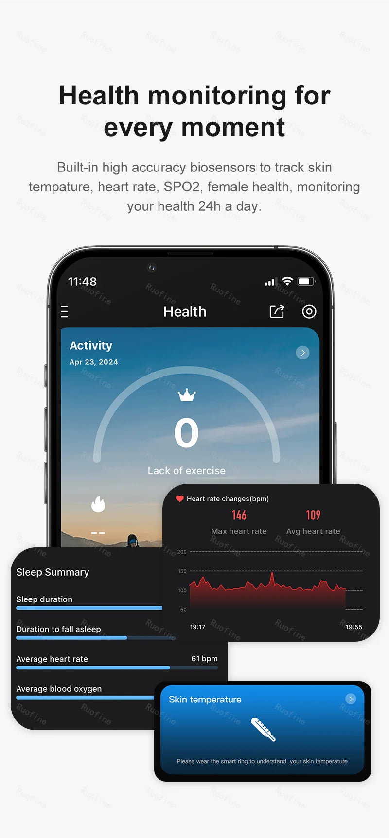R09 Smart Ring – Health Monitor, Step Tracker & Remote Control for Android & iOS