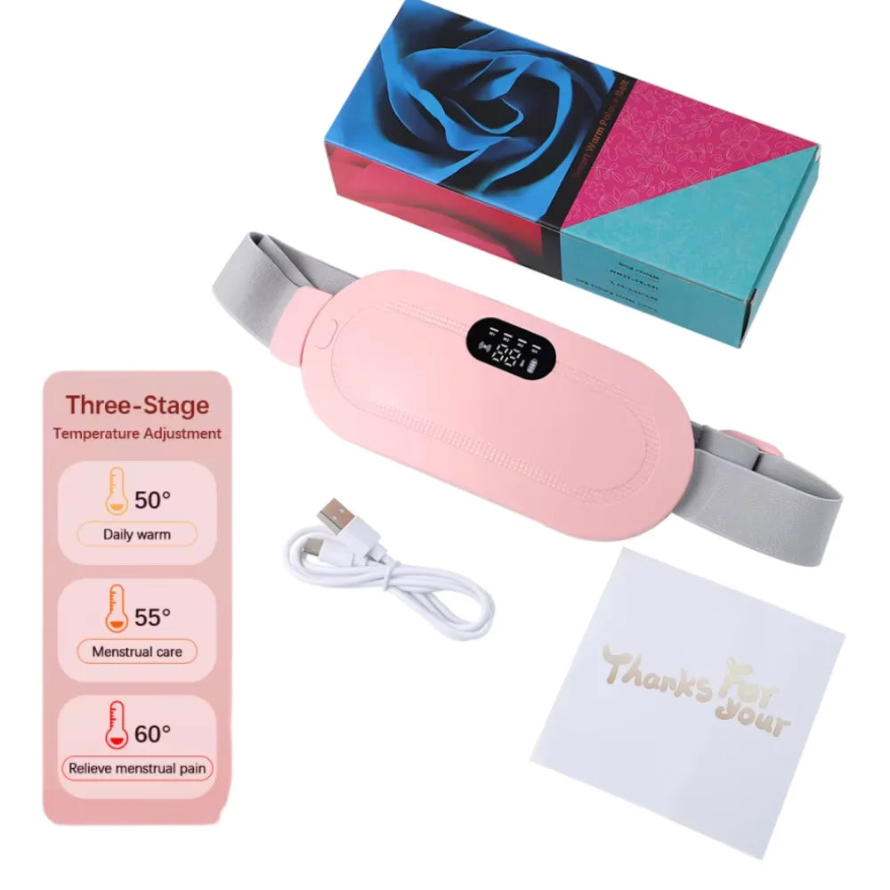 HeatWrap Electric Heating Pad – Menstrual Cramp Massager Belt with Vibration