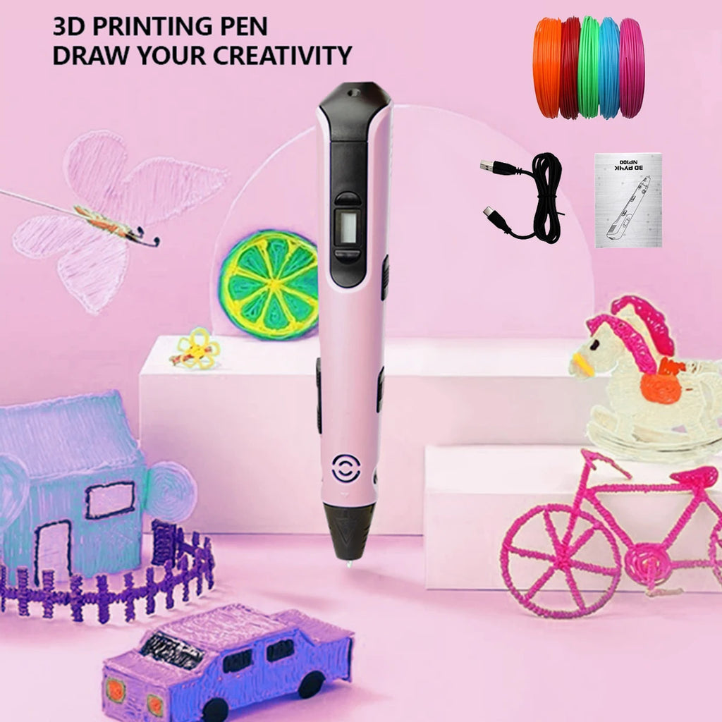 CreativePen 3D Printing Pen – Upgraded with 9M PLA Filament, Kids Birthday Gift