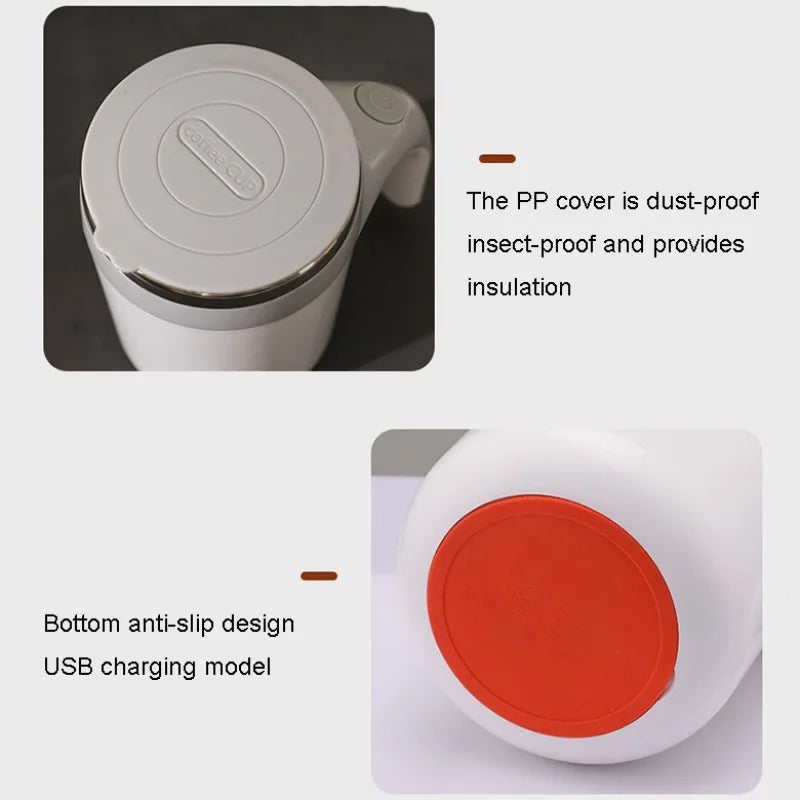 Self-Stirring Coffee Mug – Rechargeable Electric Mixing Cup (No Spoon Needed)