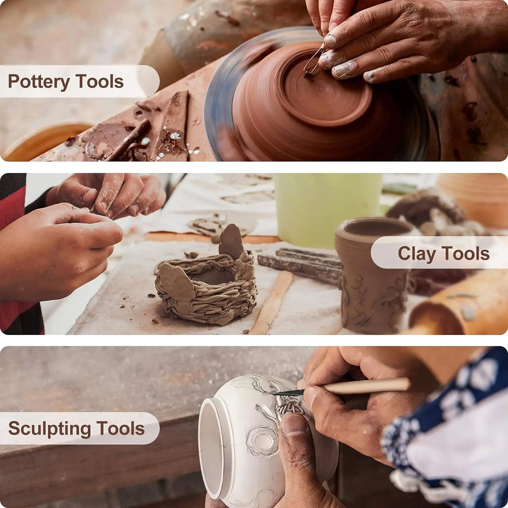 ClayKit Pottery & Clay Sculpting Tools Set – 5 to 61 Pieces with Carry Case